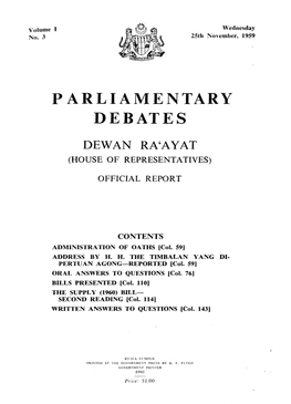 Parliamentary Debates