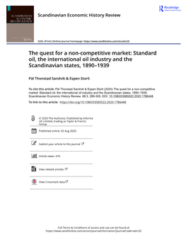 Standard Oil, the International Oil Industry and the Scandinavian States, 1890–1939