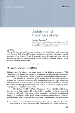 Judaism and the Ethics of War