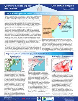 Quarterly Climate Impacts and Outlook Gulf of Maine Region