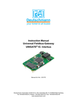 Instruction Manual Universal Fieldbus-Gateway UNIGATE® IC- Interbus