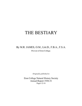 The Bestiary