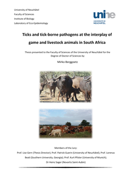 Ticks and Tick-Borne Pathogens at the Interplay of Game and Livestock