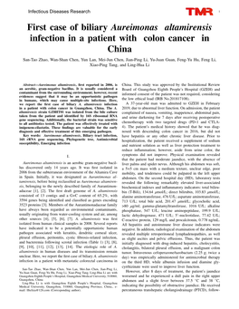 First Case of Biliary Aureimonas Altamirensis Infection in a Patient