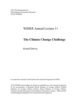 The Climate Change Challenge