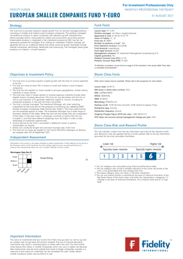 European Smaller Companies Fund Y-Euro