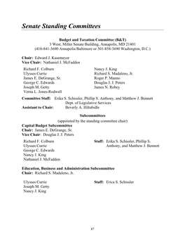 Senate Standing Committees