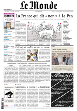 LE MONDE/PAGES<UNE>