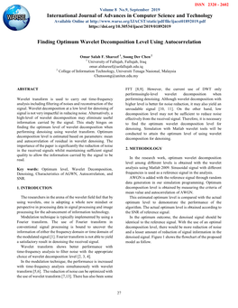 Finding Optimum Wavelet Decomposition Level Using Autocorrelation