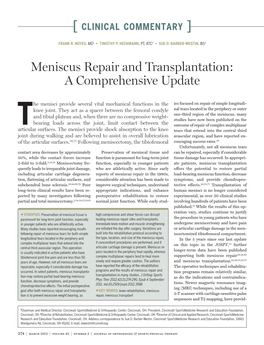 Meniscus Repair and Transplantation: a Comprehensive Update