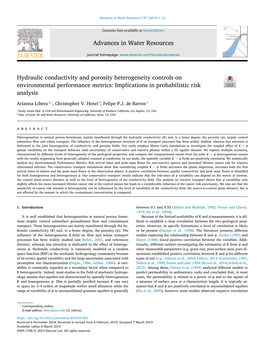 Hydraulic Conductivity and Porosity Heterogeneity Controls on Environmental Performance Metrics: Implications in Probabilistic Risk Analysis
