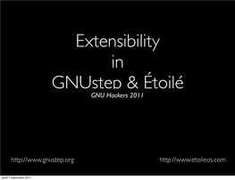 Extensibility in Gnustep & Étoilé