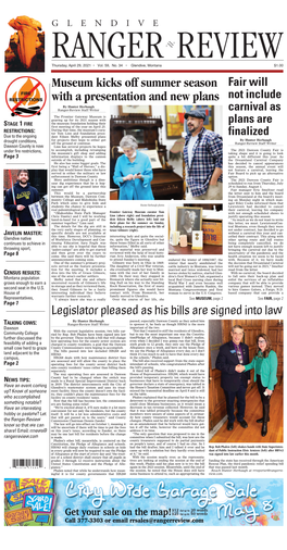 Glendive Ranger-Review Thursday, April 29, 2021฀•฀Page 2Glendive