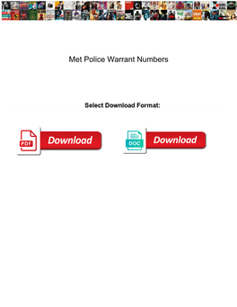 Met Police Warrant Numbers