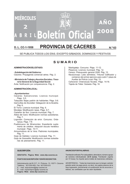 2 Abril 2008 - N.º 63 B.O