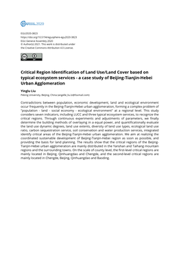 A Case Study of Beijing-Tianjin-Hebei Urban Agglomeration