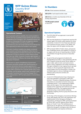 WFP Guinea Bissau Country Brief