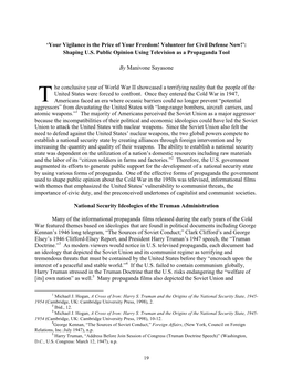 'Your Vigilance Is the Price of Your Freedom! Volunteer for Civil Defense Now!': Shaping U.S. Public Opinion Using Televisio