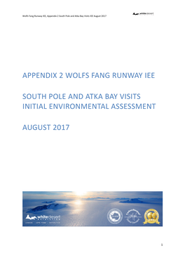 Appendix 2 Wolfs Fang Runway Iee South Pole and Atka Bay