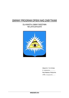 Gminny Program Opieki Nad Zabytkami