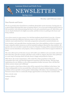 NEWSLETTER Spring 2020