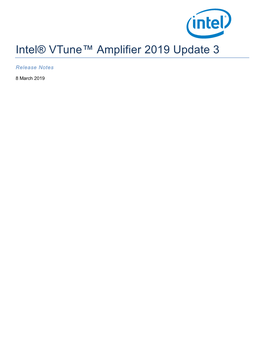 Intel® Vtune™ Amplifier 2019 Update 3 Release Notes