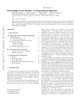 Cohomology of Line Bundles: Proof Of