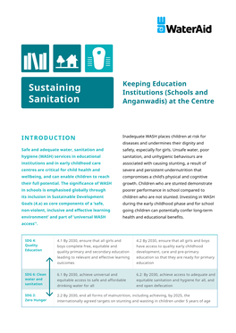 Sustaining Sanitation: Keeping Education Institutions (Schools and Anganwadis) at the Centre