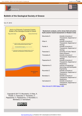 Bulletin of the Geological Society of Greece