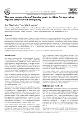 The New Composition of Liquid Organic Fertilizer for Improving Organic Tomato Yield and Quality