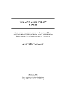 Carnatic Music Theory Year Ii