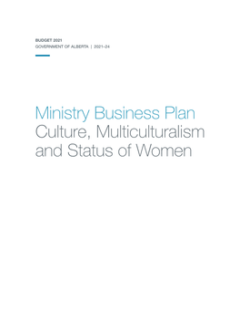 2021-24 Culture, Multiculturalism and Status of Women Business Plan