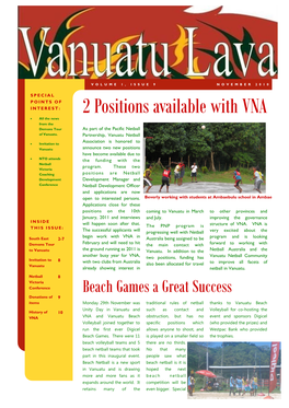 2 Positions Available with VNA  All the News from the Demons Tour As Part of the Pacific Netball of Vanuatu