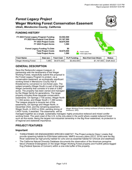 Weger Working Forest Conservation Easement, California, USFS Forest