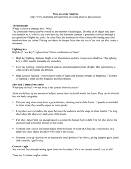 Mise-En-Scene Analysis