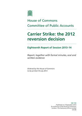 Carrier Strike: the 2012 Reversion Decision