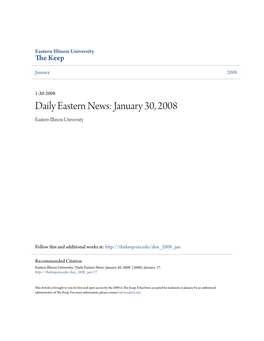 E DAILY EASTERN NEWS EASTERN ILLINOIS UNIVERSITY, CHARLESTON