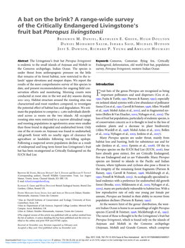 A Bat on the Brink? a Range-Wide Survey of the Critically Endangered Livingstone's Fruit Bat Pteropus Livingstonii