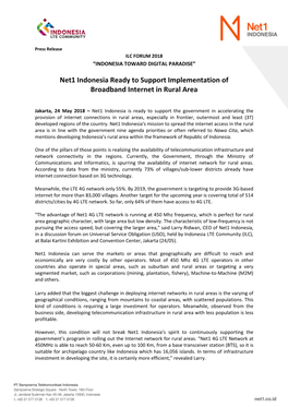 Net1 Indonesia Ready to Support Implementation of Broadband Internet in Rural Area