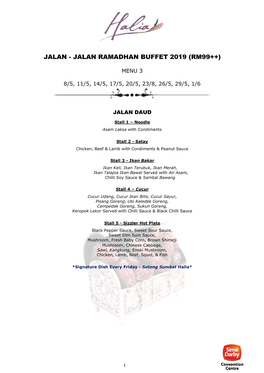 Jalan Ramadhan Buffet 2019 (Rm99++)