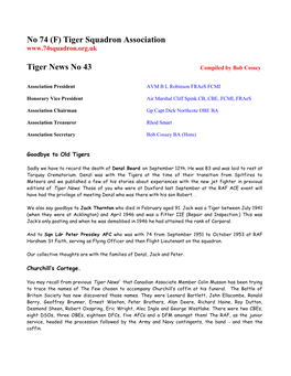 No 74 (F) Tiger Squadron Association Tiger News No 43