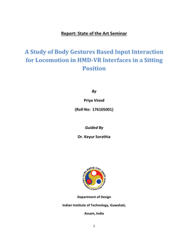 A Study of Body Gestures Based Input Interaction for Locomotion in HMD-VR Interfaces in a Sitting Position