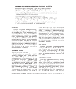 Iridoid and Bisiridoid Glycosides from Globularia Cordifolia