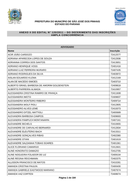 Município De São José Dos Pinhais Estado Do Paraná