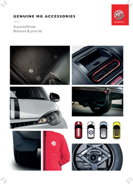 GENUINE MG ACCESSORIES Autumn/Winter Brochure & Price List