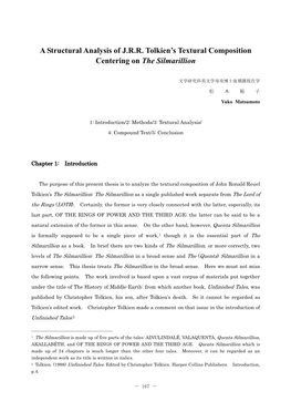 A Structural Analysis of J.R.R. Tolkien's Textural Composition