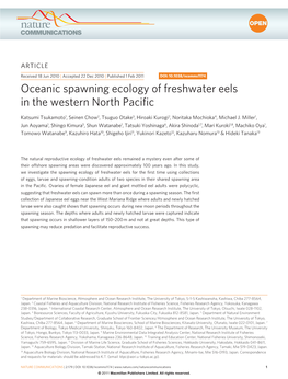 Oceanic Spawning Ecology of Freshwater Eels in the Western North Pacific