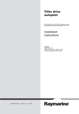 Tiller Drive Autopilot Installation Instructions