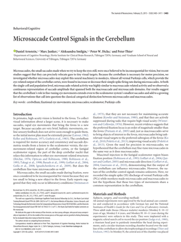 Microsaccade Control Signals in the Cerebellum