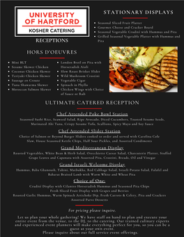 Reception Kosher Menu